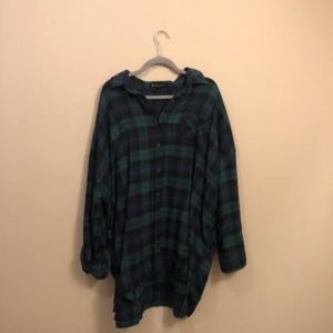 By Together Plus Size Green Plaid Shirt